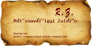 Rózsavölgyi Zalán névjegykártya